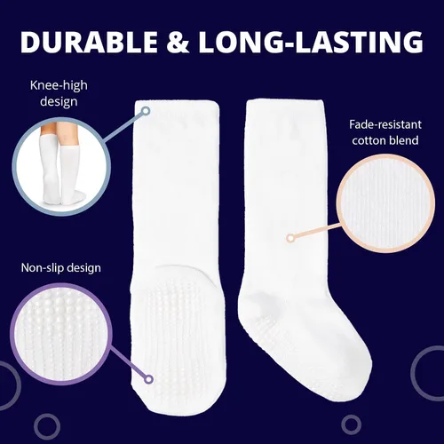 Miniatura 3 de LA Active - 5 pares de calcetines altos para la rodilla (algodón antideslizante)