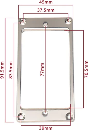 Miniatura 3 de Paquete de 2 anillos metálicos Humbucker para pastilla con marco de montaje plano para guitarra eléctrica, cubiertas de repuesto para cuello