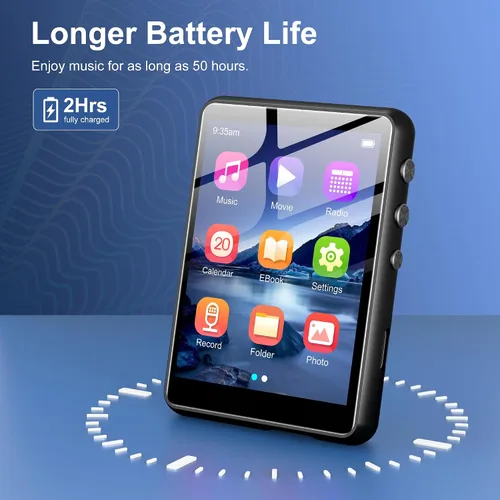 Miniatura 4 de SWOFY Reproductor MP3 de 128 GB con Bluetooth 5.4, reproductor de música M4 con pantalla táctil de 2.4 pulgadas, sonido HiFi portátil sin pérdidas