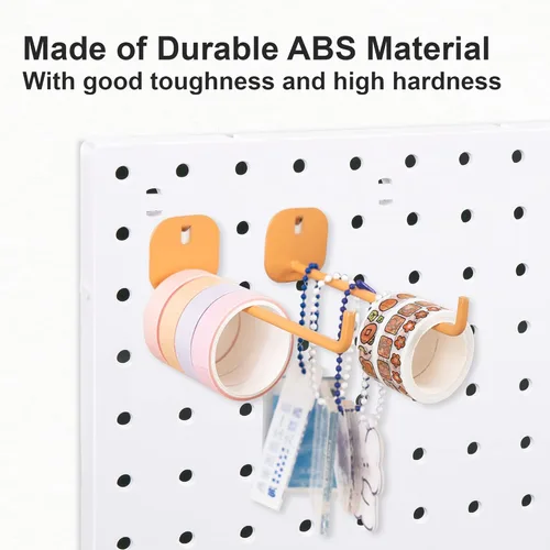Miniatura 4 de 8 piezas de paneles organizadores de pared con tablero de clavijas, tablero de clavijas blanco para montar en la pared para sala de manualidades