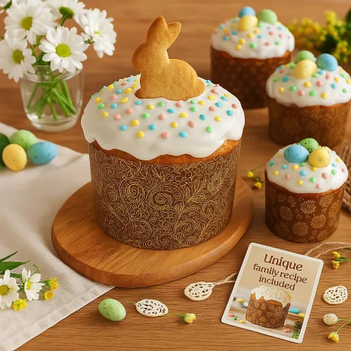 Miniatura 5 de Moldes para hornear Kulich y Panettone de 12 onzas, paquete de 12 unidades, formas de papel antiadherentes para pan de Pascua, 4.3 pulgadas de ancho