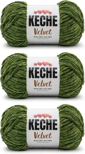 Miniatura 89 de Keche Hilo de terciopelo para ganchillo, manta de felpilla suave, voluminosa, hilo amigurumi, 3.53 oz (132 yardas), color azul bebé