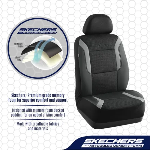 Miniatura 4 de Skechers Fundas de Asiento de Coche de Espuma Viscoelástica, Fundas de Asiento Gruesas de Malla Fresca de Aire, Protector de Dos Asientos Delanteros