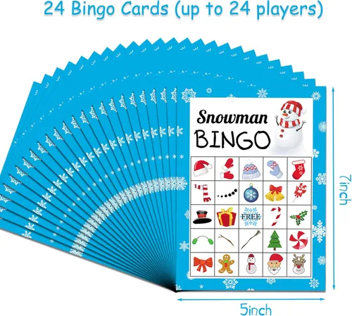 Miniatura 2 de Joy Bang Juego de Bingo de Navidad para Niños y Adultos - Juego de Bingo de Muñeco de Nieve Juegos de Actividades de Manualidades Navideñas