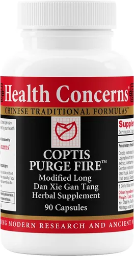 Health Concerns Coptis Purge Fire Formula – Suplemento de apoyo para la piel, garganta, seno sinusal y el sistema inmunológico – Limpieza de hierbas
