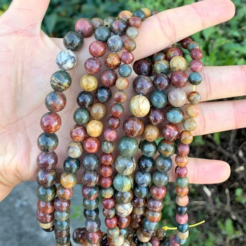 Miniatura 85 de 1 hebra Adabele natural de piedras preciosas múltiples amatista, lapislázuli, sodalita, aventurina, ojo de tigre, jaspe rojo jade amarillo, 0.315 in