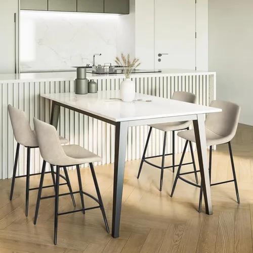 Miniatura 9 de 5Rcom Juego de 2 taburetes de bar de altura de mostrador de 600 libras, taburetes de cocina de 24 pulgadas con respaldo, sillas de bar modernas