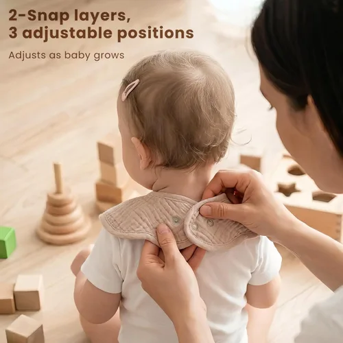 Miniatura 4 de Konssy Baberos de muselina para bebé, paquete de 8 unidades, 100% algodón absorbente, bandana baberos para dentición y babeo, unisex para niños