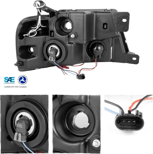 Miniatura 2 de AKKON - Para 04-08 Ford F150 F-150 Pickup Faros delanteros de repuesto LED G2 de halo dual con proyector, color negro ahumado Carcasa negra ahumada.