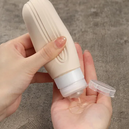 Miniatura 4 de Botellas de viaje para artículos de tocador, paquete de 5 contenedores de tamaño de viaje aprobados por la TSA, Albaricoque
