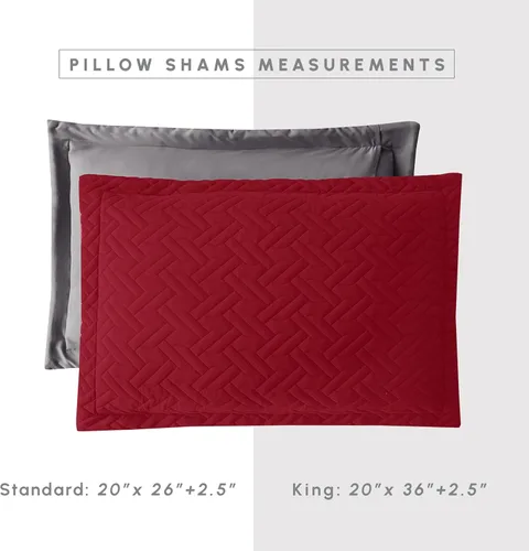 Miniatura 4 de Elegant Comfort Juego de colcha reversible acolchada de 3 piezas con fundas de almohada, exquisitas costuras majestuosas para todas las estaciones