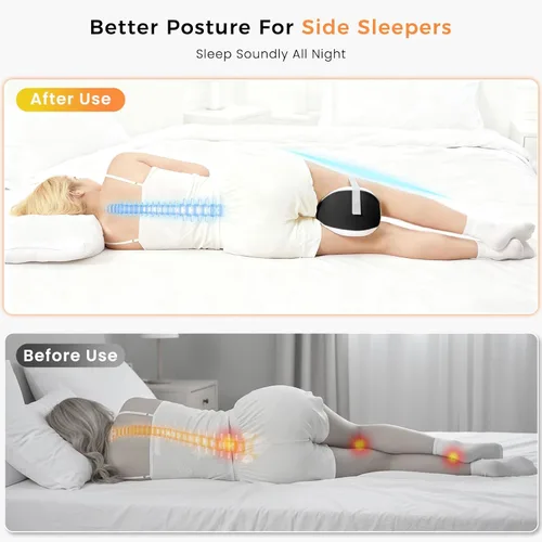 Miniatura 4 de Almohada de rodilla para dormir de lado, almohada de espuma viscoelástica para dormir de lado, correa ajustable y funda lavable extraíble