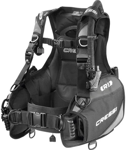 Cressi Chaqueta de buceo ligera BCD con bolsillos de peso movibles integrados y 3 válvulas de escape: R1: Diseñado en Italia