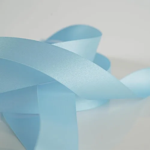 Miniatura 7 de HUIHUANG Cinta azul bebé de 1 pulgada x 20 yardas, cinta de satén gruesa brillante de lujo de doble cara para baby shower, manualidades y lazos