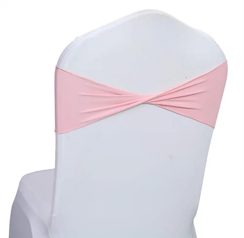 Miniatura 26 de MDS Paquete de 100 bandas de elastano para silla, bandas lisas sin hebilla, reutilizables, elásticas, para decoración de bodas, recepciones, Azul