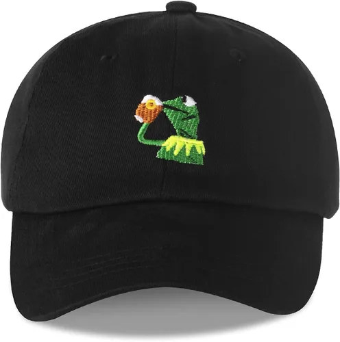 Gorra de béisbol bordada Kermit The Frog ajustable, unisex, clásica, para papá