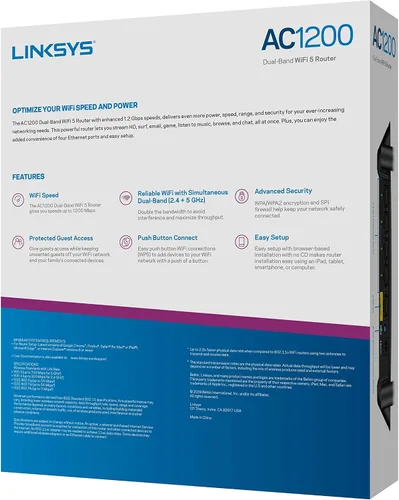 Miniatura 3 de Linksys Enrutador WiFi 5 de doble banda E5400 Cobertura de 1,500 pies cuadrados Más de 10 dispositivos Control parental, WiFi de invitados