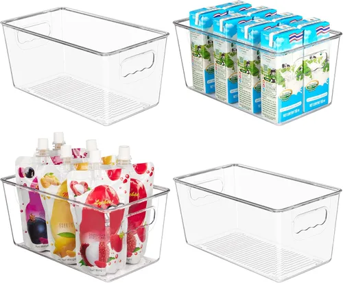 Miniatura 13 de YIHONG Contenedores organizadores de almacenamiento transparentes para despensa, paquete de 10 contenedores de plástico para almacenamiento