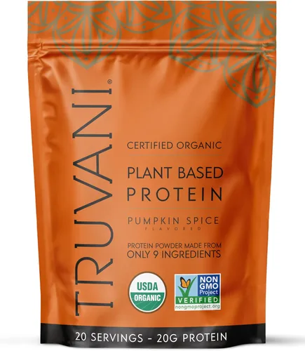 Miniatura 18 de Truvani Suplemento de proteína + verduras Espinaca, col rizada y brócoli 0.35 oz de proteína orgánica a base de plantas 20 porciones USDA