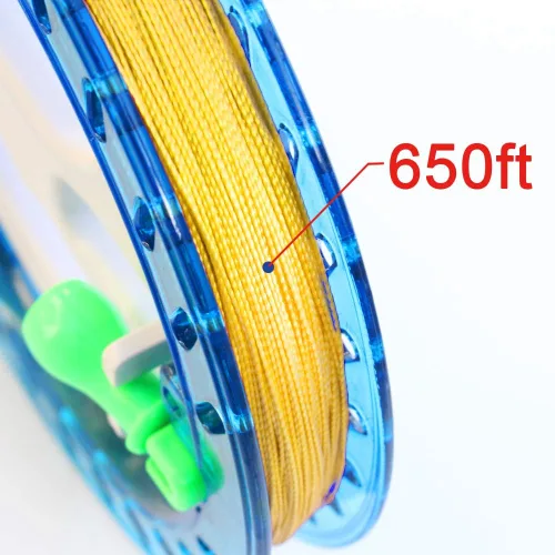 Miniatura 5 de Hengda Kite - Bobinador profesional para exteriores, con rueda de agarre de carrete de bobina y cuerda de volar de 198 metros (27 kilos)