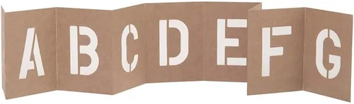 Miniatura 3 de HY-KO Products ST-5 plantillas de números y letras, 5 pulgadas, color marrón
