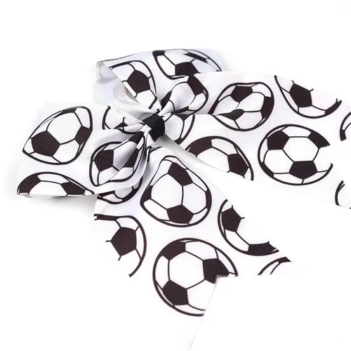 Miniatura 4 de Accesorios deportivos para el cabello - Lazos, soportes para cola de caballo y bandas para el cabello para niñas y equipos de fútbol (FQ1) (A)