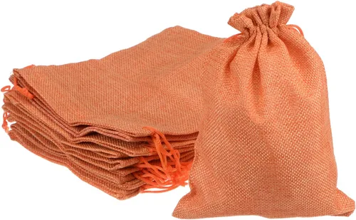 Miniatura 6 de HARFINGTON 10 bolsas pequeñas de arpillera con cordón, bolsa de regalo de 5 x 7 pulgadas, bolsas de joyería para regalos de fiesta de boda, regalos