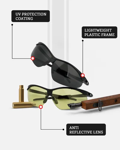Miniatura 2 de Aqulius 3pk Shooting Glasses - Safety Glasses - Eye Protection for Shooting Range, Tactical Shooting Goggles