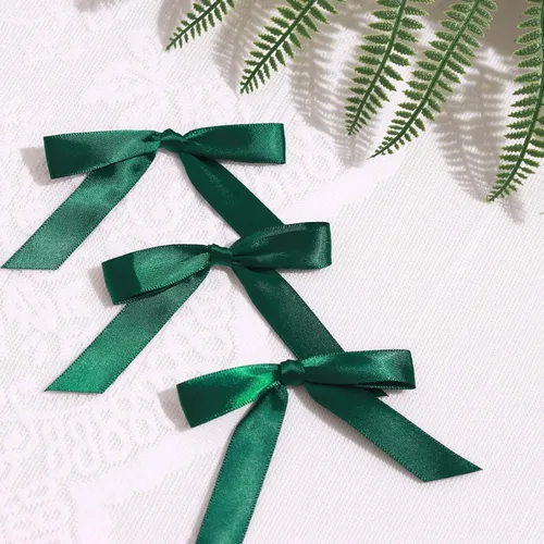Miniatura 6 de Efavormart - 50 lazos de cinta preatados de satén verde esmeralda cazador de 3 pulgadas, cesta de regalo, decoración de bolsas de recuerdo