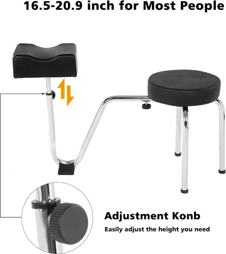 Miniatura 4 de Taburete portátil para pedicura, altura ajustable, negro, para spa, salón de belleza, estudio