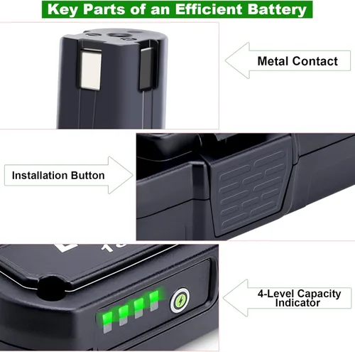 Miniatura 7 de Compatible con batería Ryobi de 18 V, paquete de 2 baterías de litio P103 3.0Ah 18V compatibles con Ryobi 18 Volt One+ herramientas eléctricas