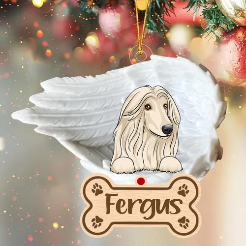Miniatura 57 de Adorno de perro afgano de 1 ángel, adorno acrílico 2D personalizado conmemorativo para perros, regalo por pérdida de mascotas, regalo