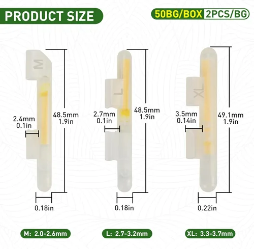 Miniatura 7 de QualyQualy Varillas brillantes de pesca con clip para bastón, luces de pesca para cañas, palos de luz para caña de pescar, kit a granel de 20 piezas