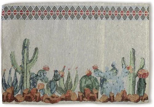 Miniatura 3 de Juego de 4 manteles individuales de acuarela de cactus y suculentas (juego de 4) (13 x 19 pulgadas), manteles individuales tejidos inspirados