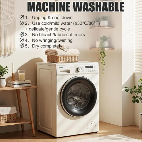 Miniatura 8 de COZYTY Manta eléctrica de chal con calefacción, envoltura térmica con bolsillos, 6 ajustes de calor y temporizador de apagado automático de 1-4