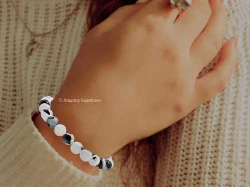 Miniatura 331 de Amazing Gemstone Pulsera de cristal para mujeres y hombres, pulsera de cristal curativo de protección, pulsera elástica con cuentas de piedras