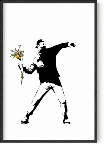 Miniatura 17 de HAUS AND HUES Póster de arte callejero Banksy - Arte pop grafiti - Sin marco 12"x16" Banksy Pulp Fiction