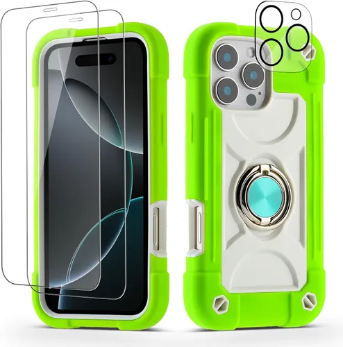 Miniatura 33 de Funda para iPhone 11 de 6.1 pulgadas con soporte de anillo, con 2 protectores de pantalla de vidrio, resistente a los golpes, resistente a
