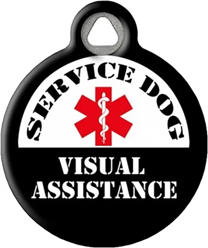 Miniatura 11 de Etiqueta de identificación personalizada para perros de servicio con revestimiento de polímero silencioso con información de identificación Perro