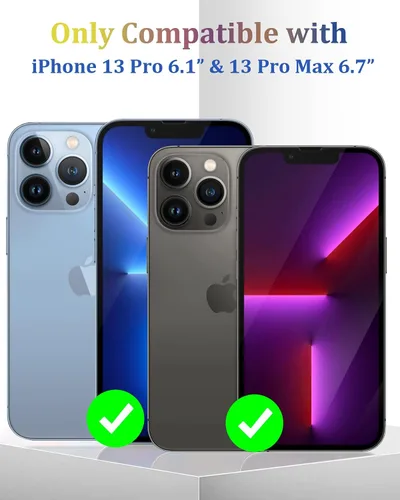 Miniatura 2 de Protector de lente de cámara de metal compatible con iPhone 13 Pro Max/iPhone 13 Pro Cubierta de cámara de metal Protector de pantalla de vidrio