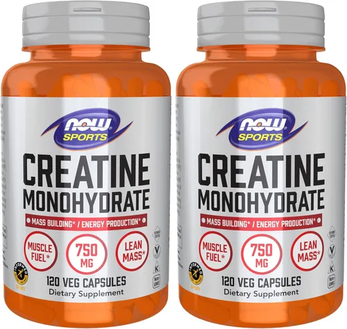 Miniatura 11 de NOW Nutrición Deportiva, Monohidrato de Creatina 750 mg, Edificio Masivo*/Producción de Energía*, 120 Cápsulas Vegetales