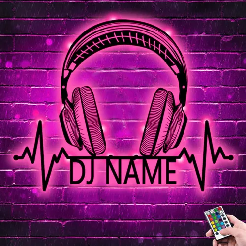 Miniatura 8 de Letrero de neón personalizado para reproductor de DJ, nombre personalizado, auriculares, reproductor de disco DJ, letrero de luz LED de metal