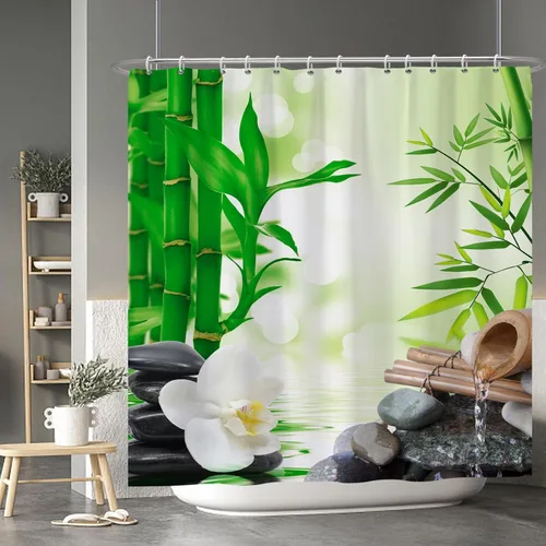 Miniatura 118 de Baocicoo - Cortina de ducha de abeja de miel, diseño de abeja de caricaturas, pista voladora, rústica, floral, para baño, decoración de bañera
