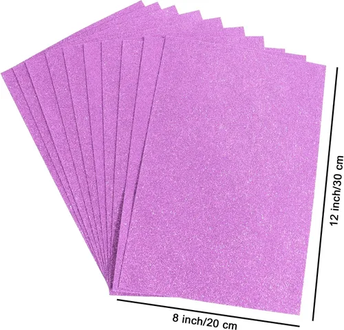 Miniatura 7 de 10 hojas de cartulina con purpurina Mluchee para decoraciones de Año Nuevo, Acción de Gracias, Navidad y otoño, papel autoadhesivo en la parte