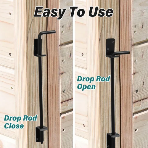 Miniatura 3 de HOME MASTER HARDWARE Perno de caña de 18 pulgadas, Varilla de caída de puerta resistente, Pernos de caña para puertas, Hardware de puerta de cerca