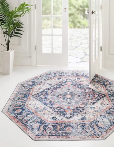 Miniatura 9 de Unique Loom Yara Collection - Alfombra de área Yash (2' x 3' Rectángulo, Lino Carbón/Beige)