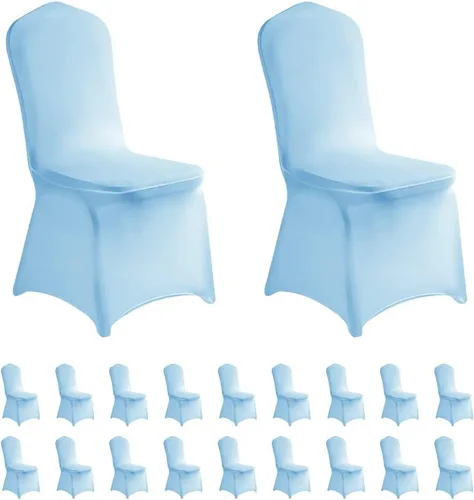 Miniatura 27 de LZY 6 piezas Fundas de Silla de Spandex Elásticas Fundas Deslizables para Fiestas de Boda, Fundas de Decoración de Sillas de Comedor y Banquete Negro