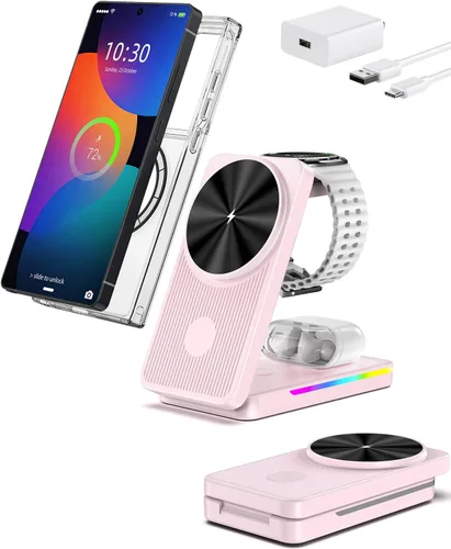 Miniatura 11 de Cargador inalámbrico magnético para Samsung Galaxy S26 Ultra, estación de carga inalámbrica 3 en 1 para Samsung Watch 8, soporte de cargador