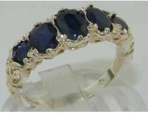 Miniatura 5 de Anillo de plata de ley 925 auténtica auténtica zafiro para mujer