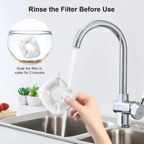 Miniatura 5 de Paquete de 8 filtros de repuesto y 8 esponjas de repuesto para Veken de 95 oz/2.8 L, fuente de agua para gatos, dispensador de agua para perros